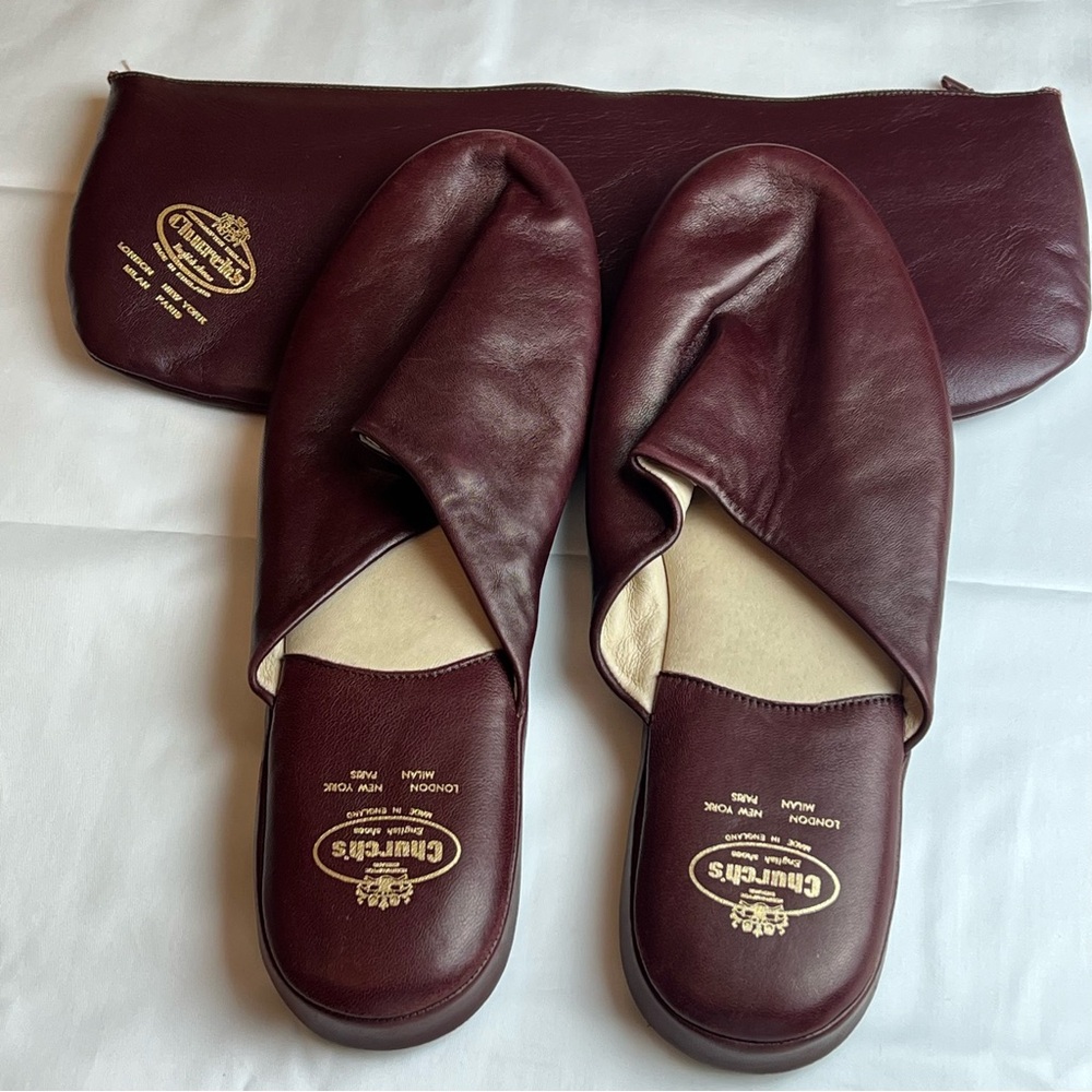 Church's Burgundy Leather Men's Slippers